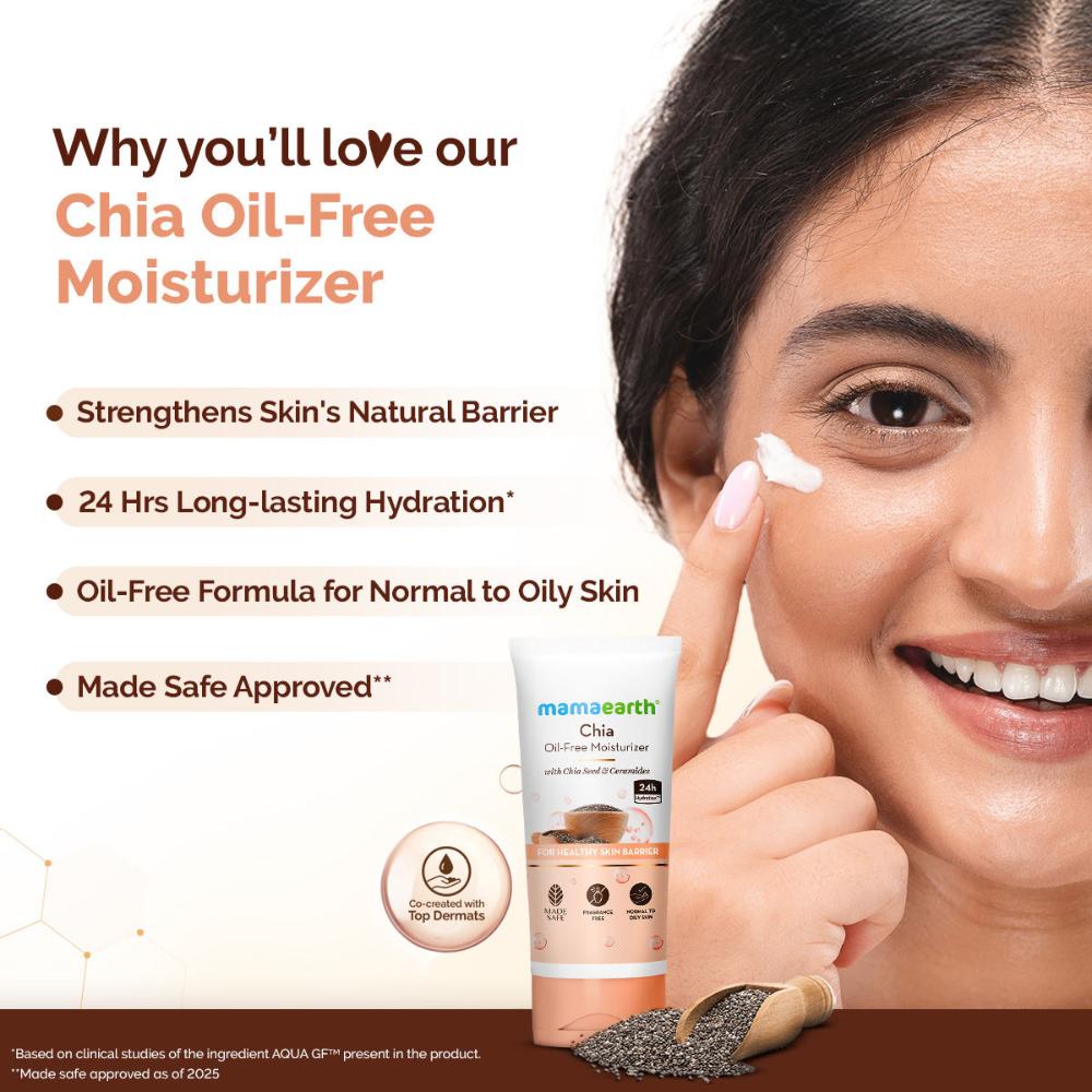 Mamaearth Chia Seed and Ceramides Oil-Free Moisturizer for a Hydrated Glow