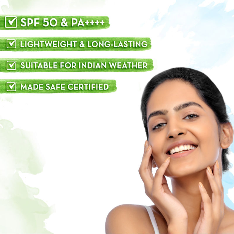 Mamaearth Ultra Light Indian Sunscreen SPF 50 PA++++ With Turmeric & Carrot S... - In-Vivo tested