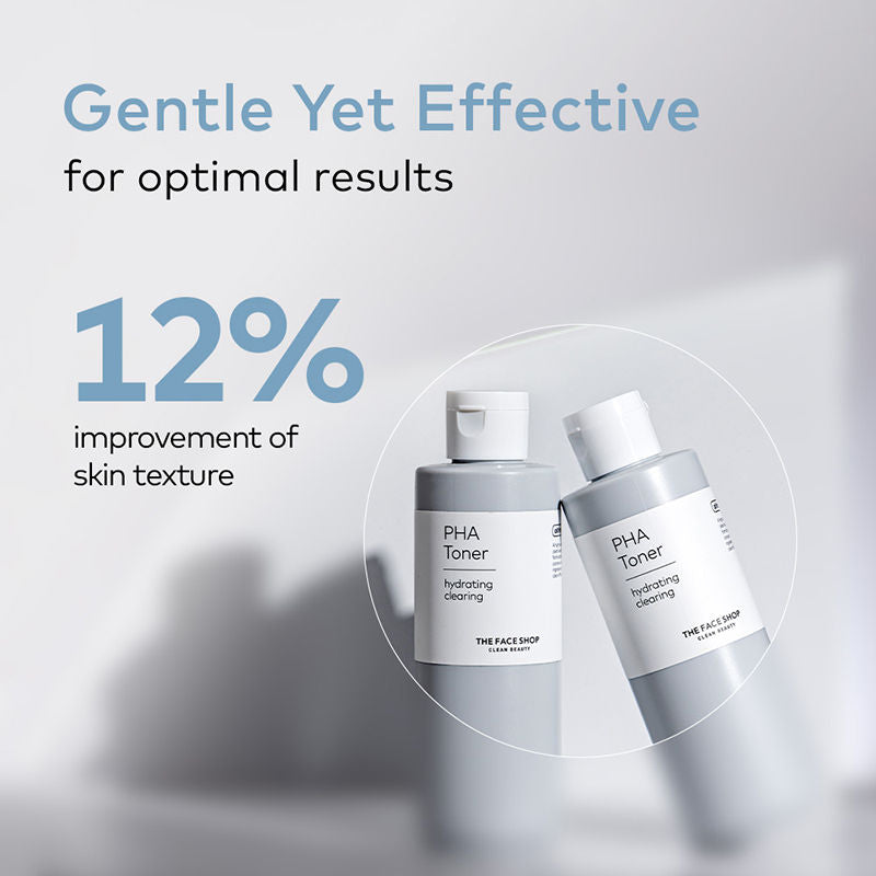 The Face Shop PHA Toner with Hyaluronic Acid – Liquid Exfoliant & Hydrates Skin to Improve Texture