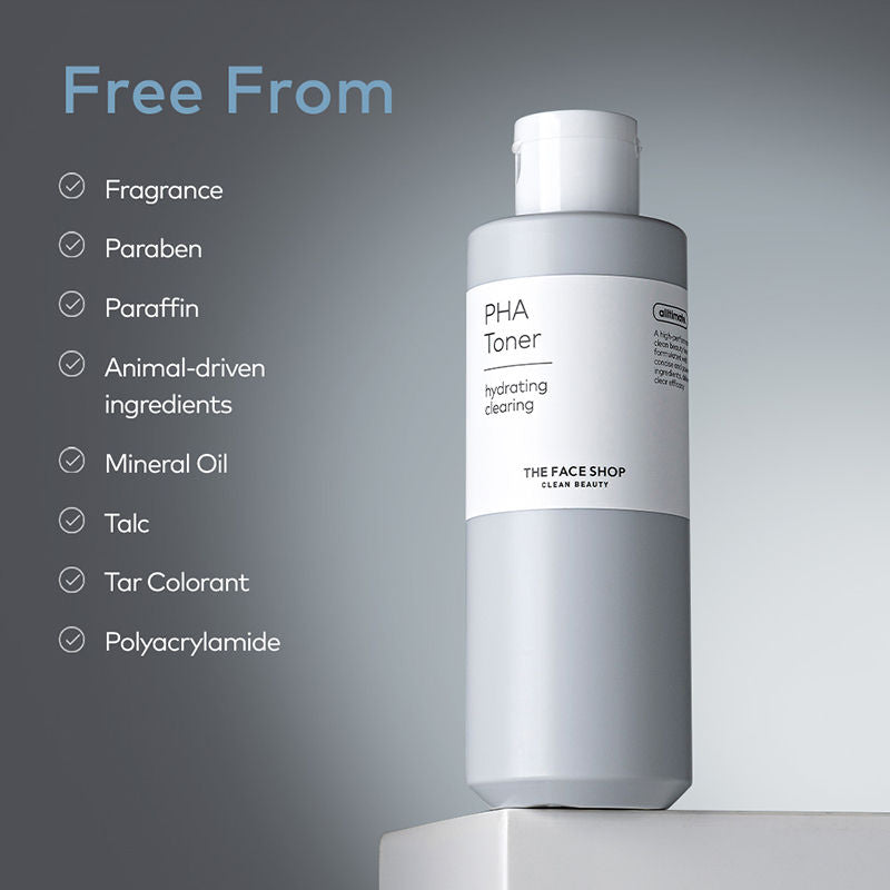 The Face Shop PHA Toner with Hyaluronic Acid – Liquid Exfoliant & Hydrates Skin to Improve Texture
