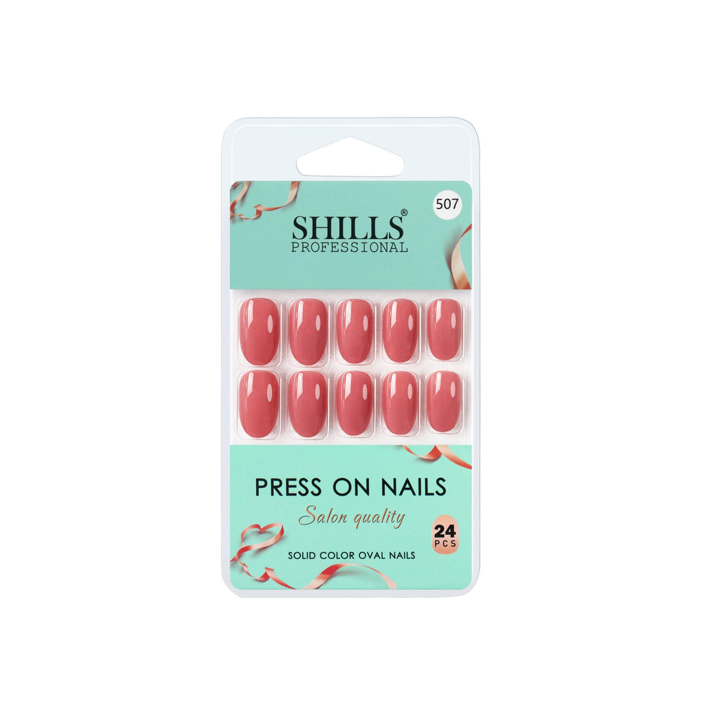 Shills Professional Reusable Oval Press On Nails - Peach