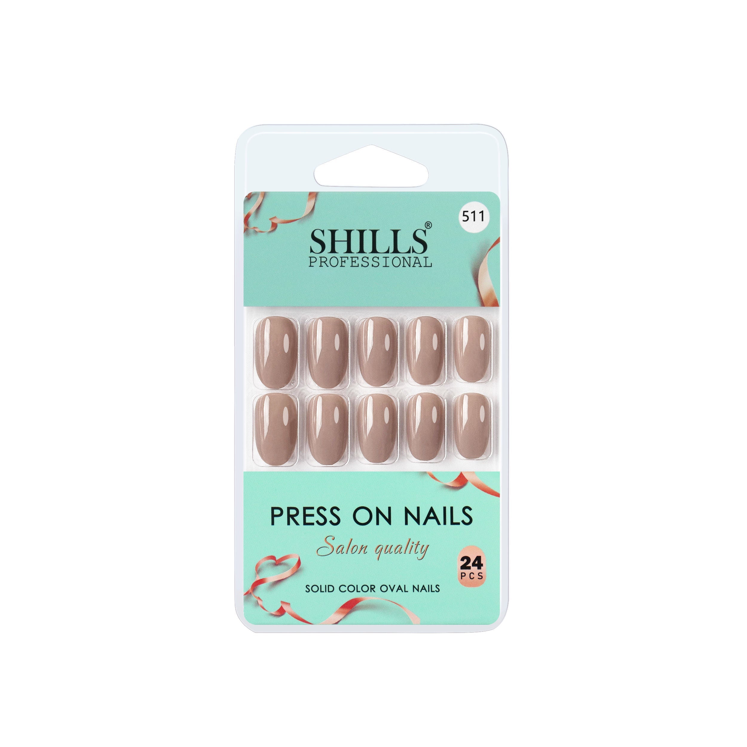 Shills Professional Reusable Oval Press On Nails - Nude