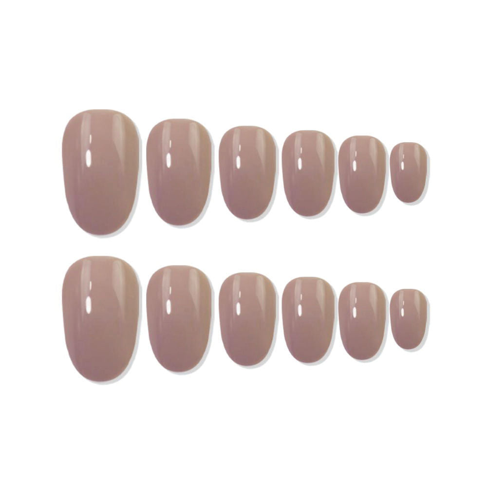 Shills Professional Reusable Oval Press On Nails - Nude