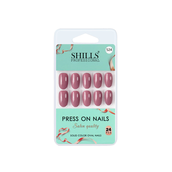 Shills Professional Reusable Oval Press On Nails - Pink