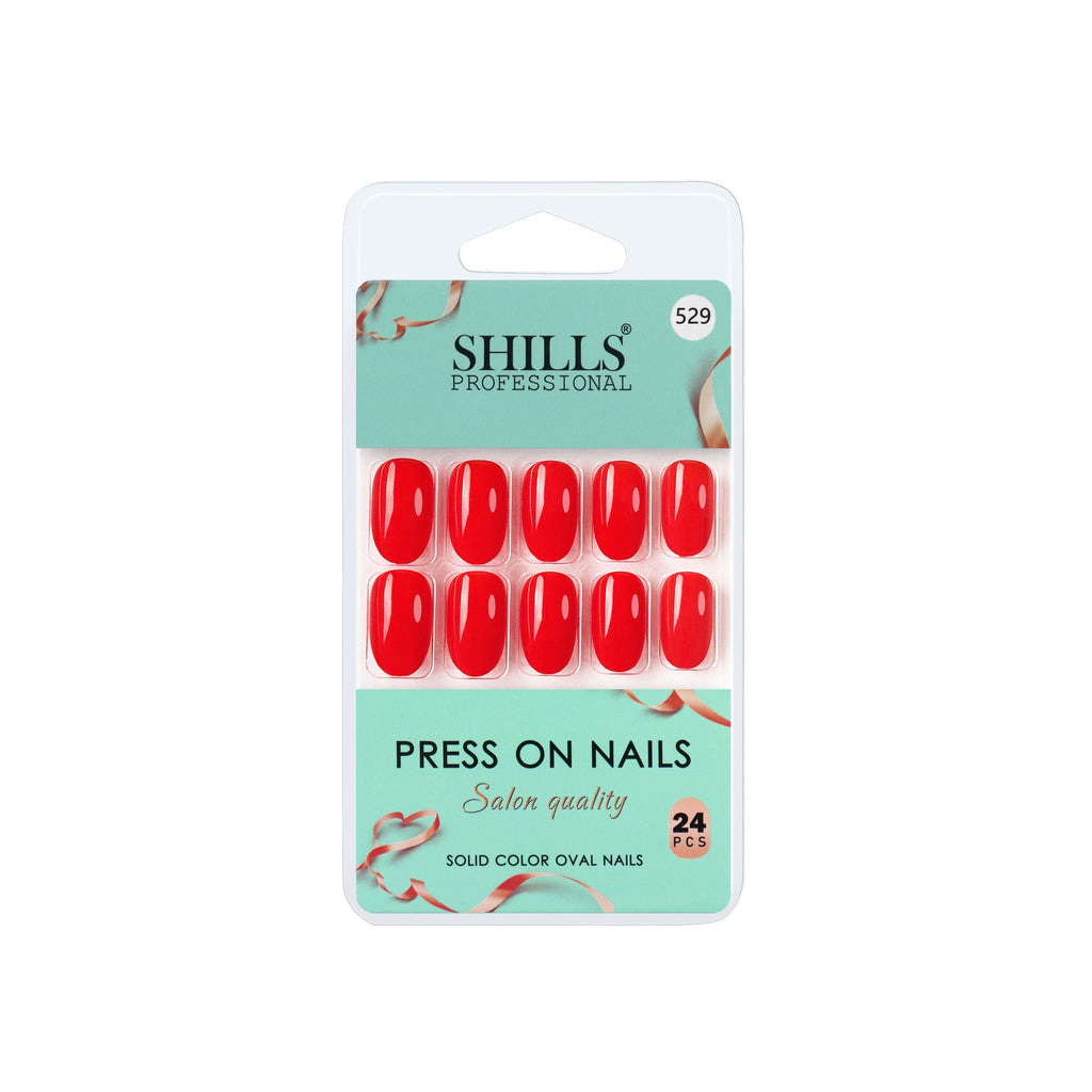 Shills Professional Reusable Oval Press On Nails - Orange