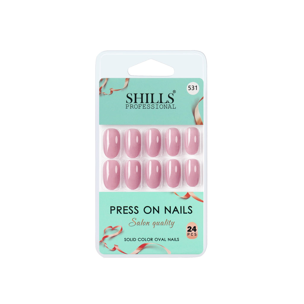 Shills Professional Reusable Oval Press On Nails - Pink