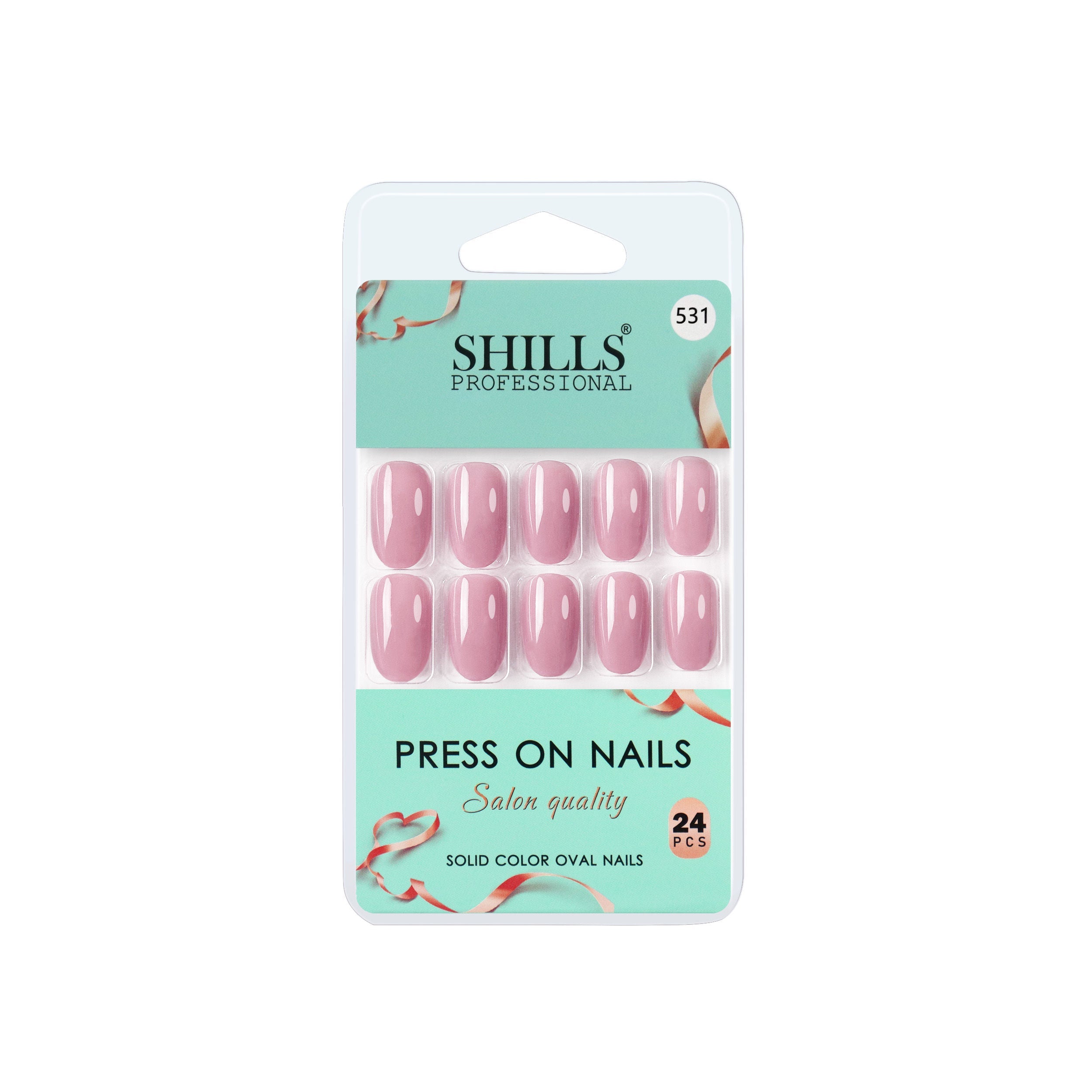 Shills Professional Reusable Oval Press On Nails - Pink