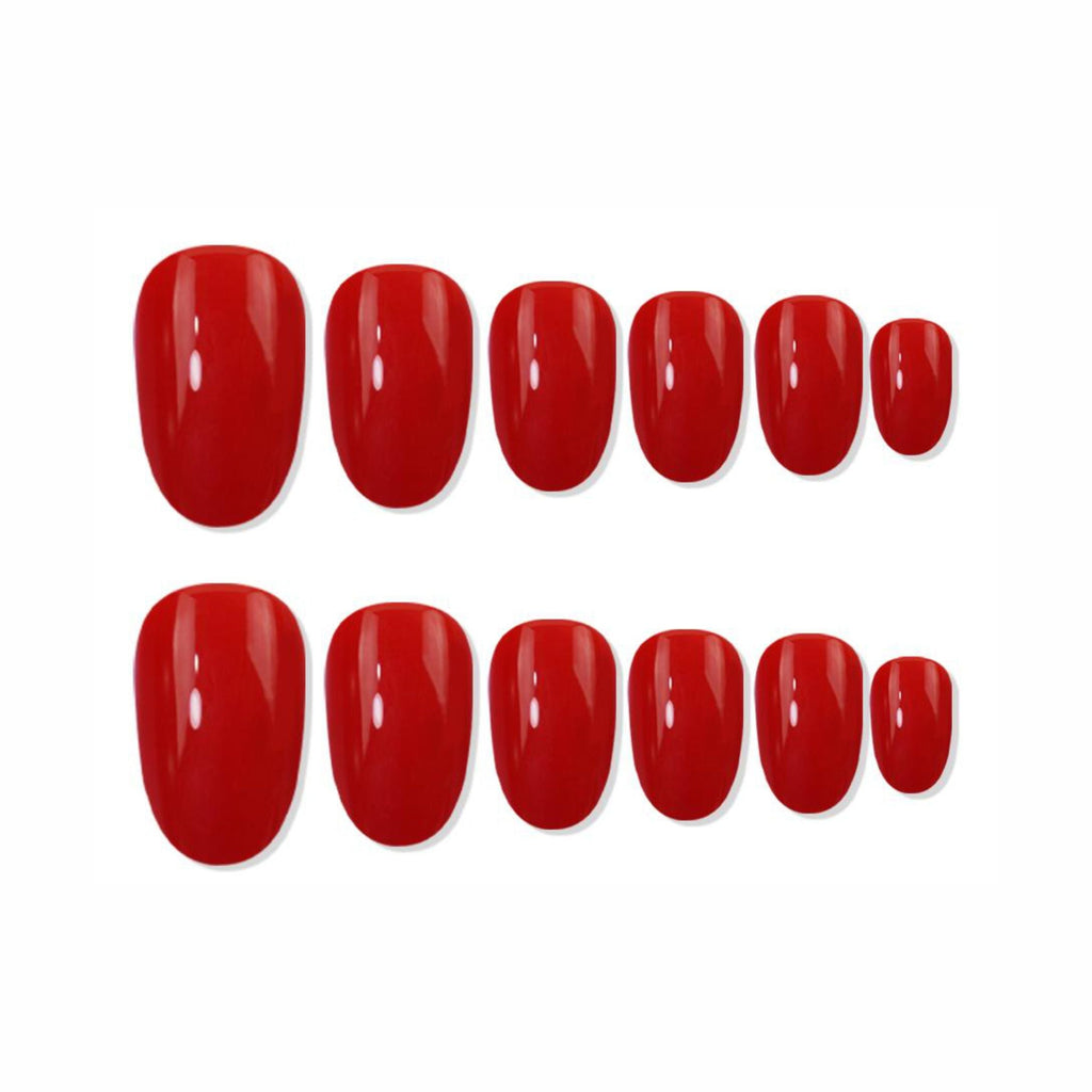 Shills Professional Reusable Oval Press On Nails - Red