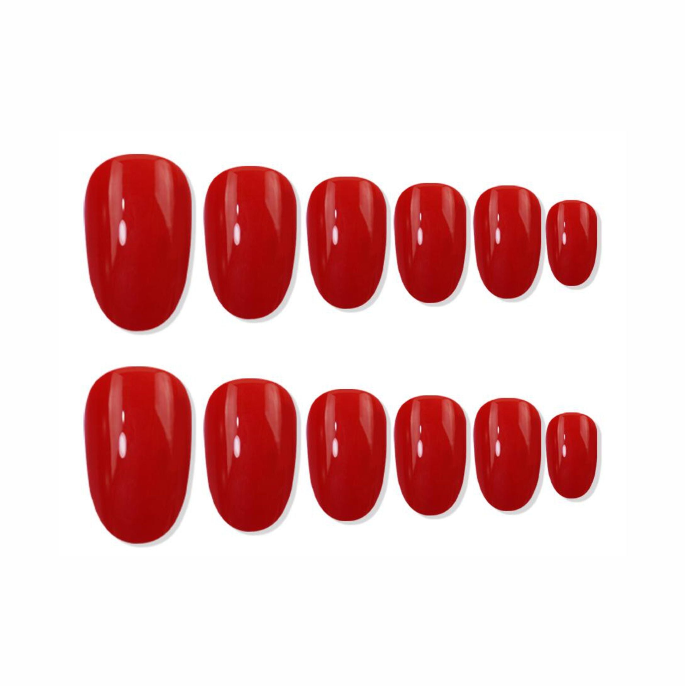 Shills Professional Reusable Oval Press On Nails - Red