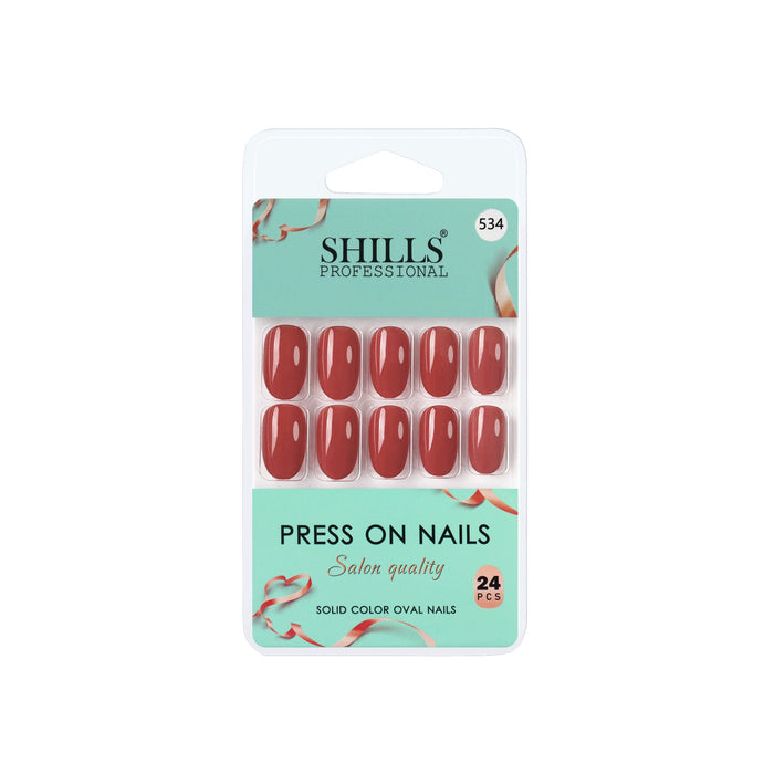Shills Professional Reusable Oval Press On Nails - Maroon