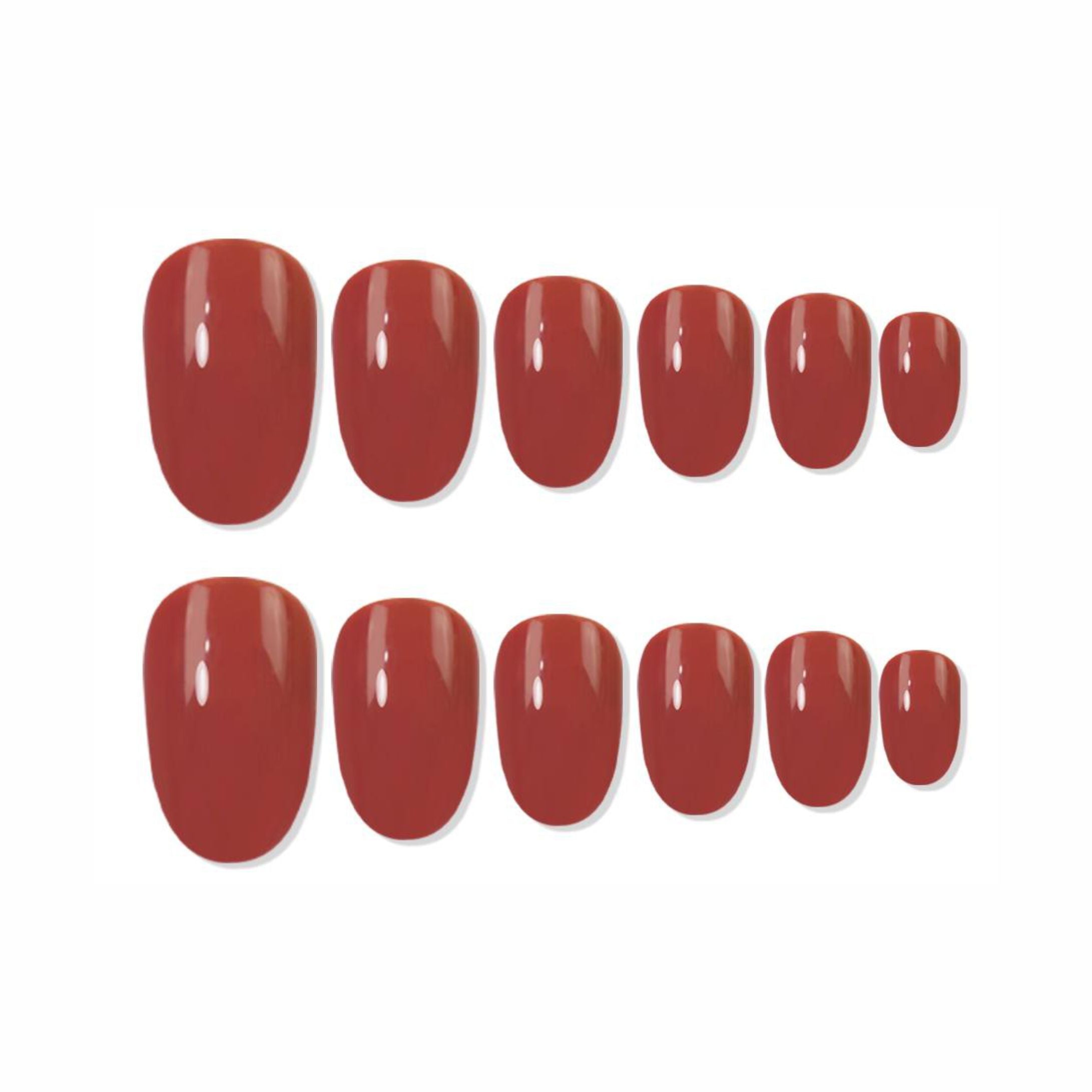 Shills Professional Reusable Oval Press On Nails - Maroon