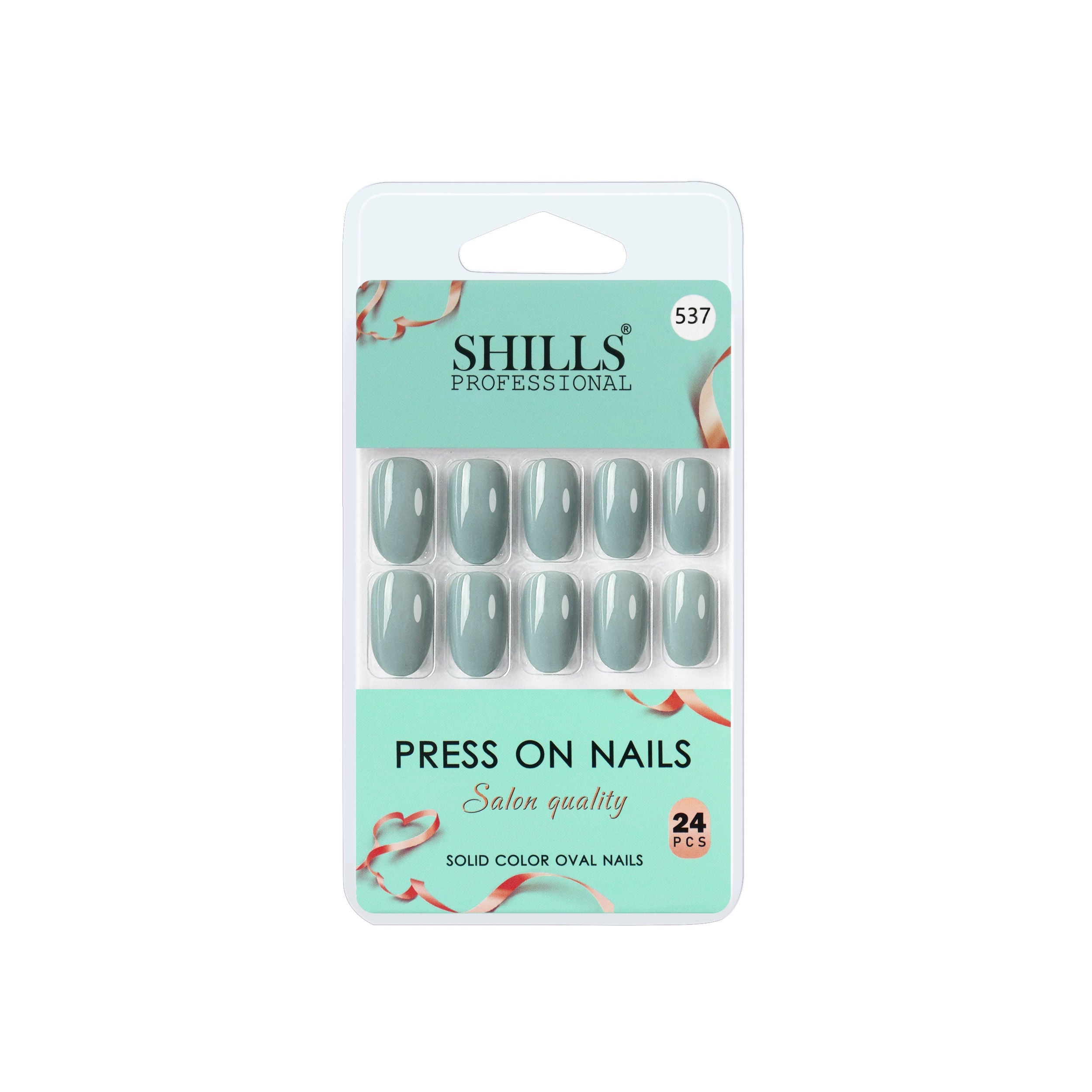 Shills Professional Reusable Oval Press On Nails - Blue