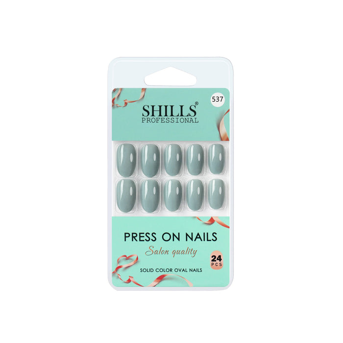 Shills Professional Reusable Oval Press On Nails - Blue