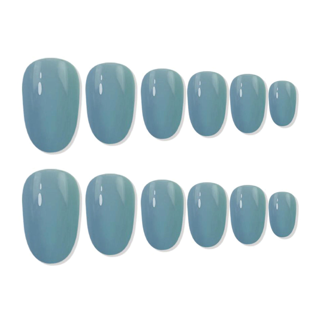 Shills Professional Reusable Oval Press On Nails - Blue