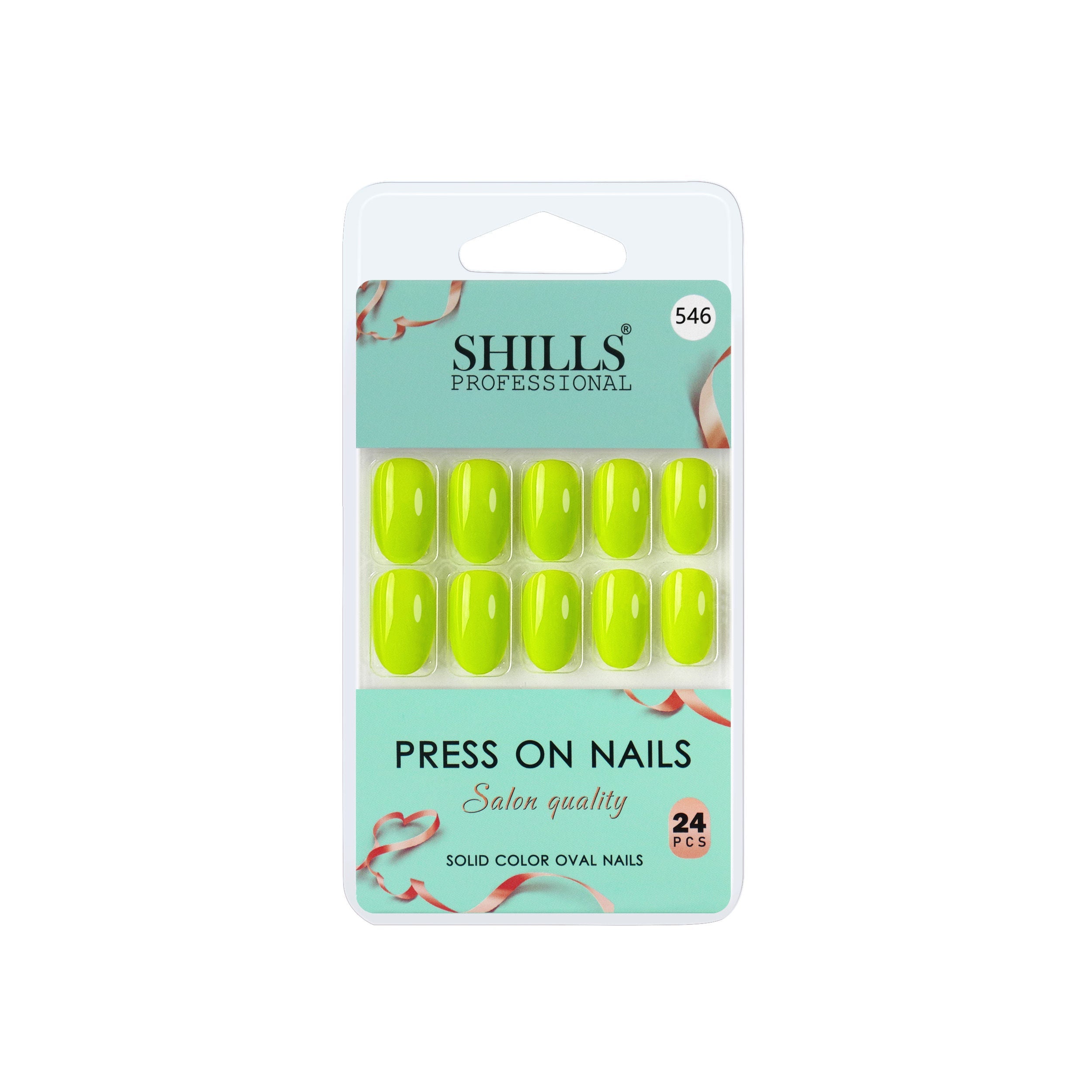 Shills Professional Reusable Oval Press On Nails - Green