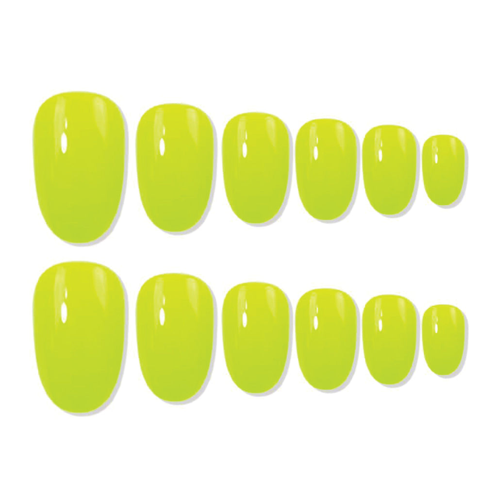 Shills Professional Reusable Oval Press On Nails - Green