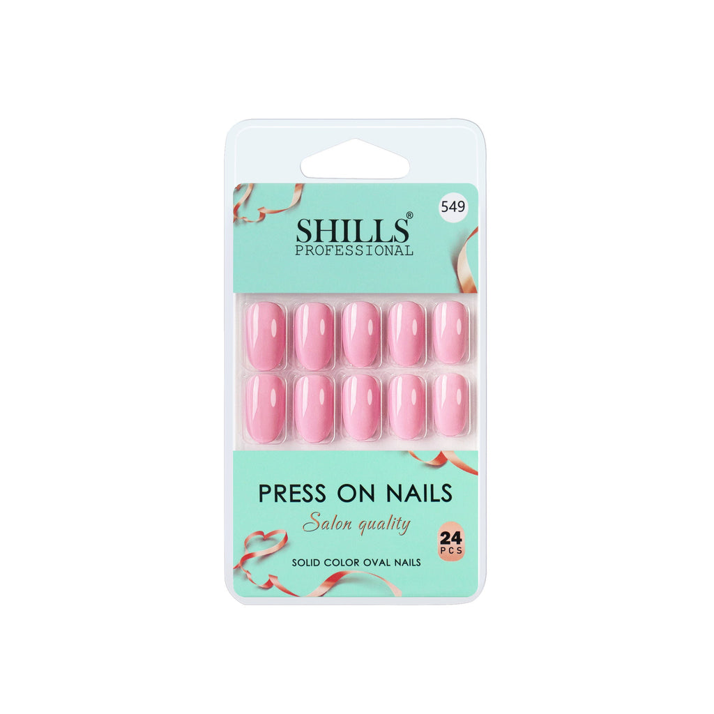 Shills Professional Reusable Oval Press On Nails - Pink