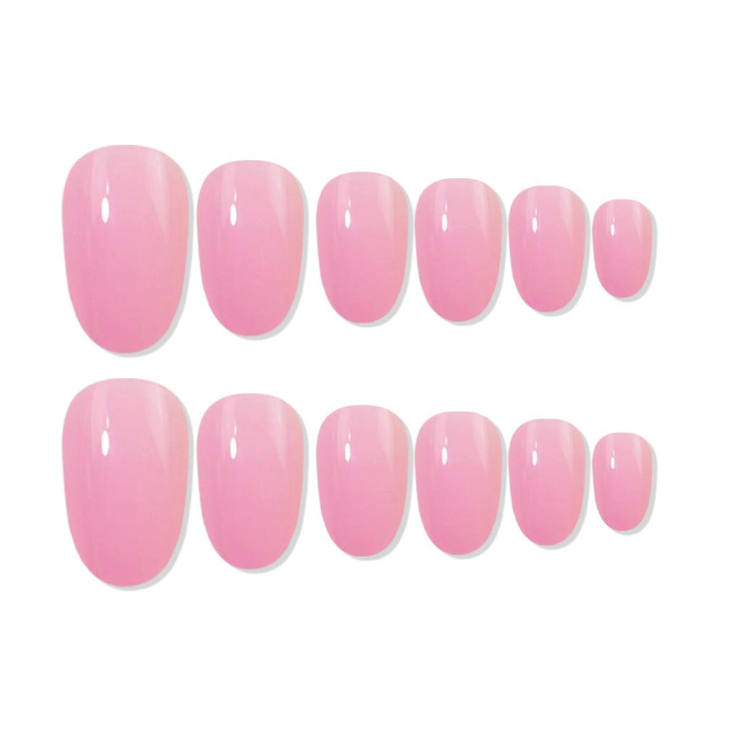 Shills Professional Reusable Oval Press On Nails - Pink