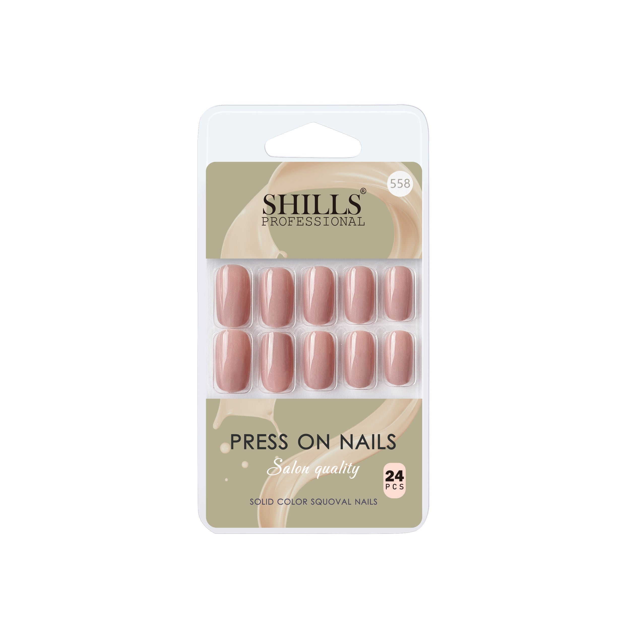 Shills Professional Reusable Square Press On Nails - Pink