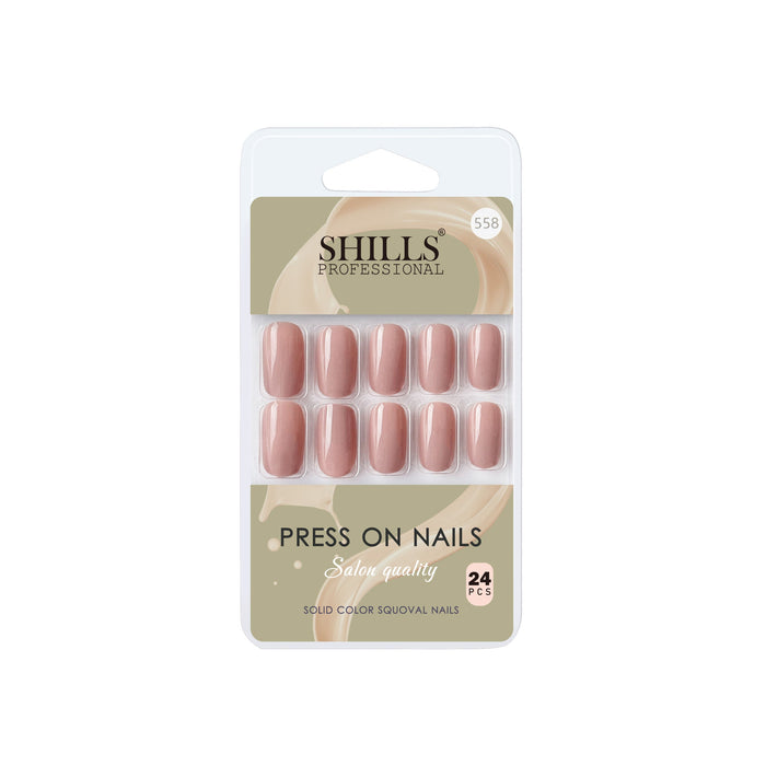 Shills Professional Reusable Square Press On Nails - Pink