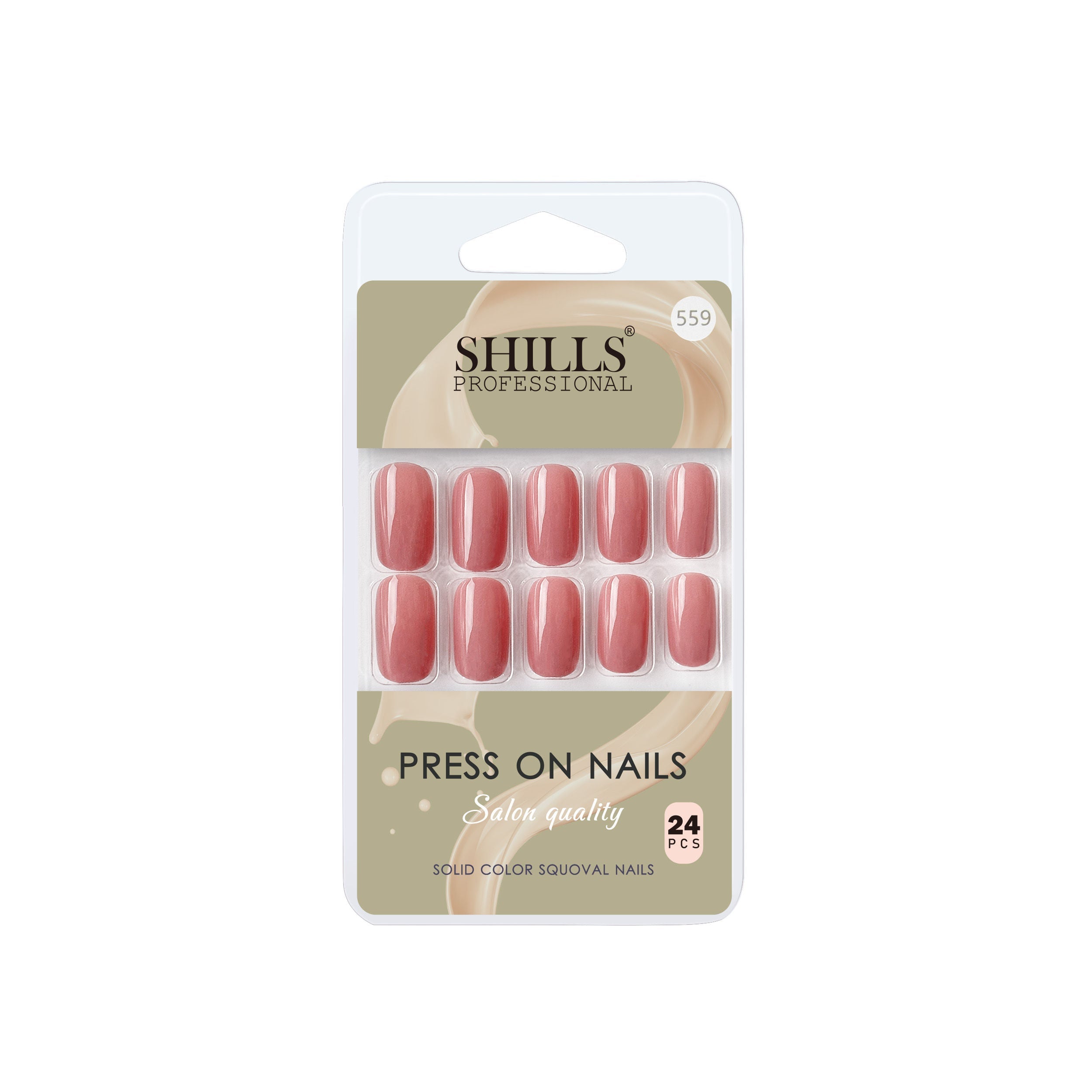 Shills Professional Reusable Square Press On Nails - Peach