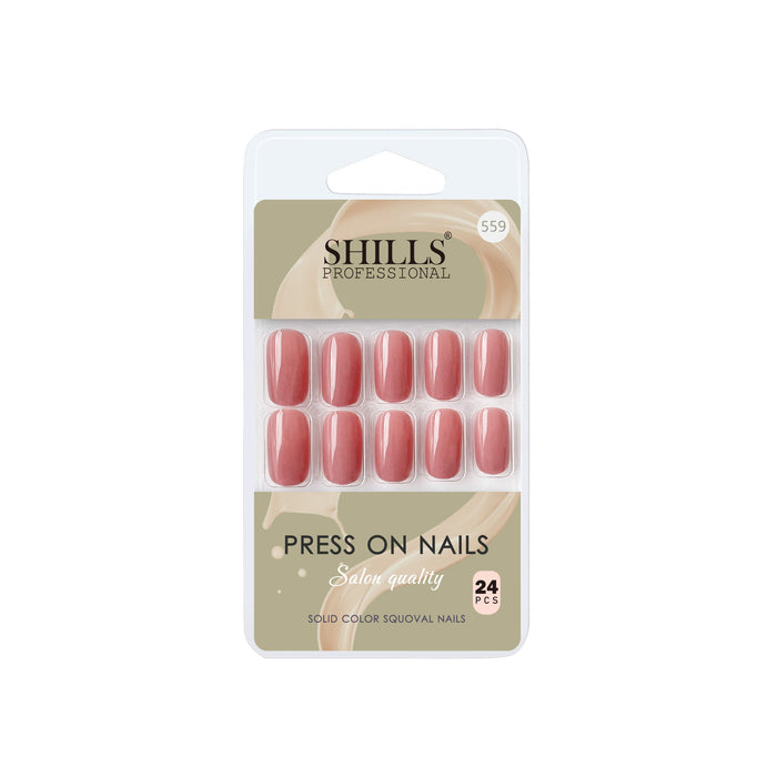 Shills Professional Reusable Square Press On Nails - Peach
