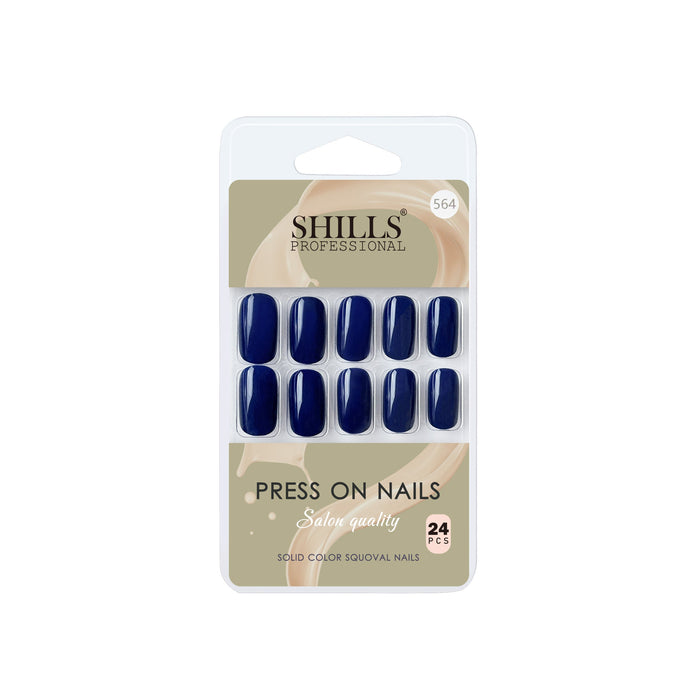Shills Professional Reusable Square Press On Nails - Blue