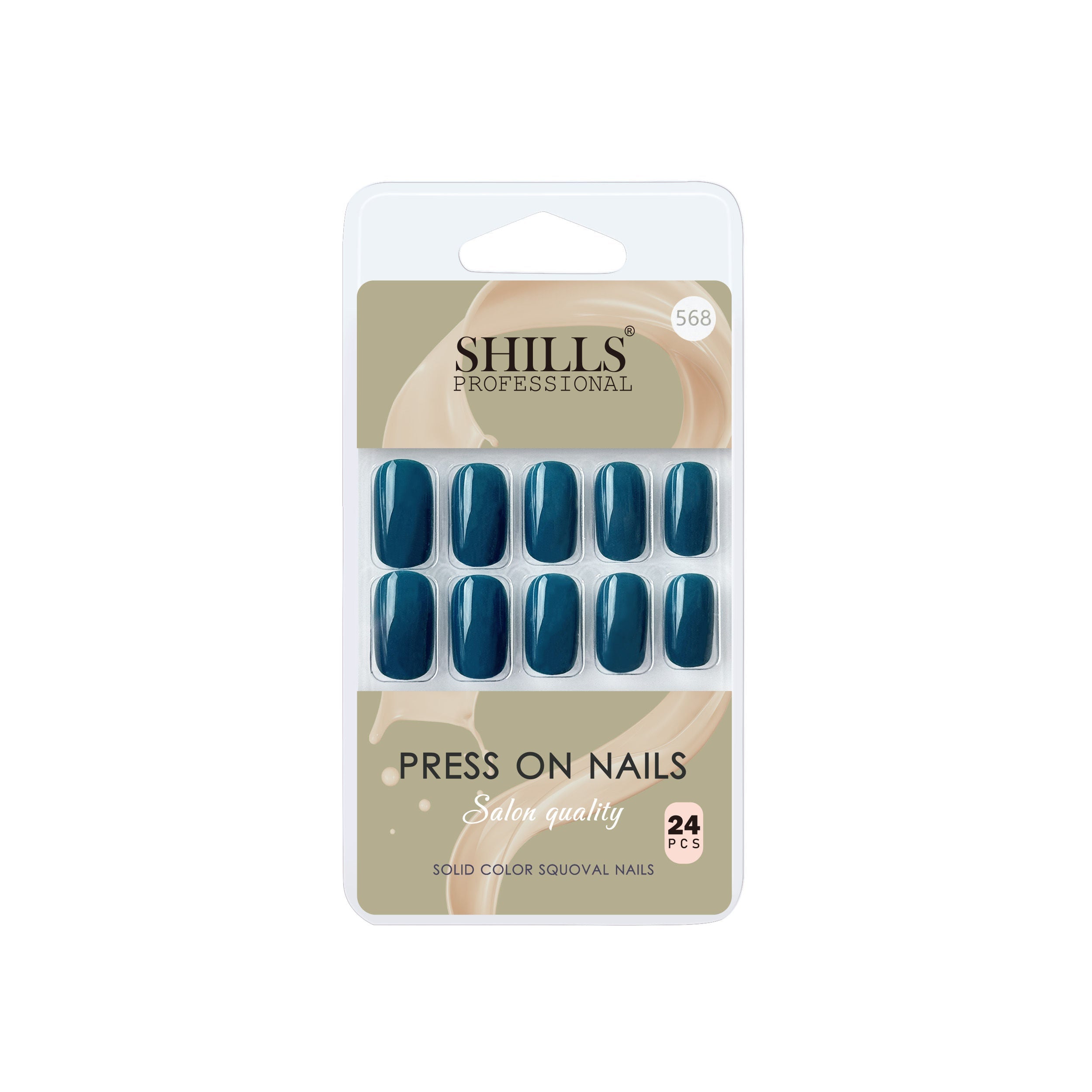 Shills Professional Reusable Square Press On Nails - Turquoise