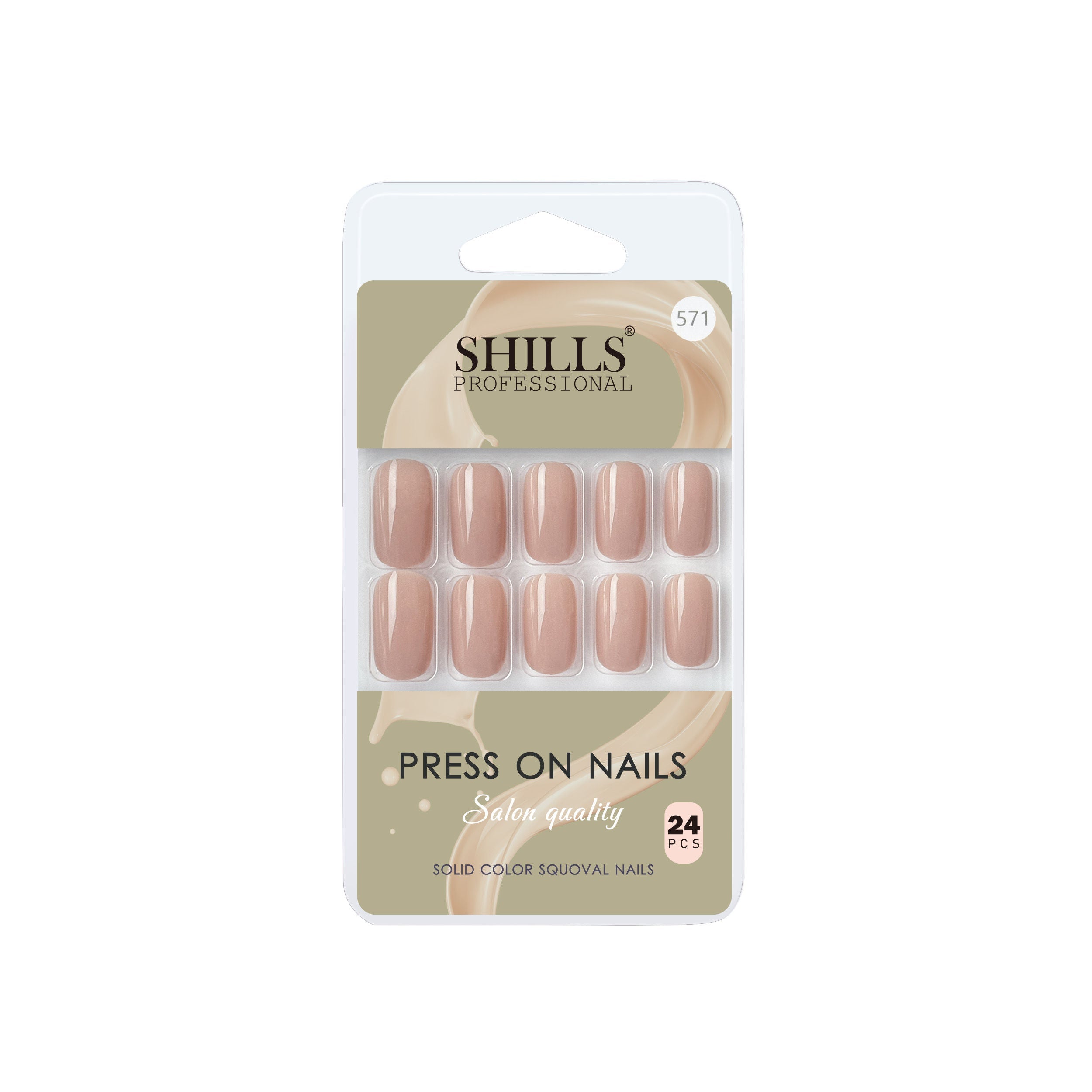 Shills Professional Reusable Square Press On Nails - Peach