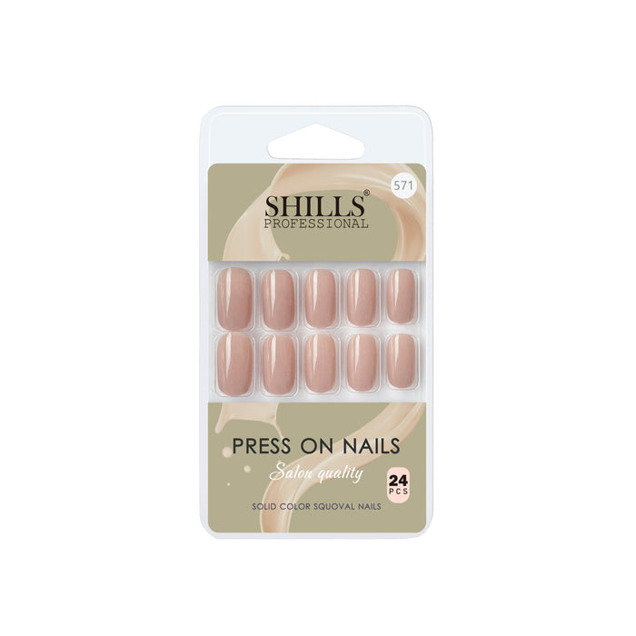 Shills Professional Reusable Square Press On Nails - Peach