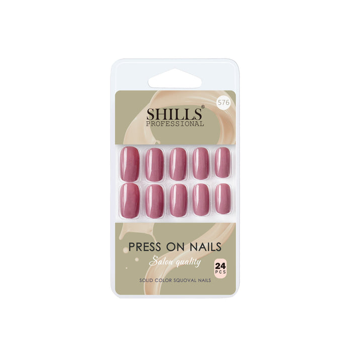 Shills Professional Reusable Square Press On Nails - Pink