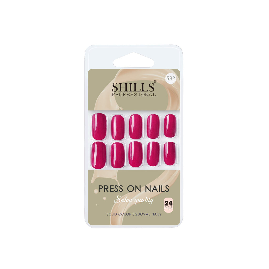 Shills Professional Reusable Square Press On Nails - Pink