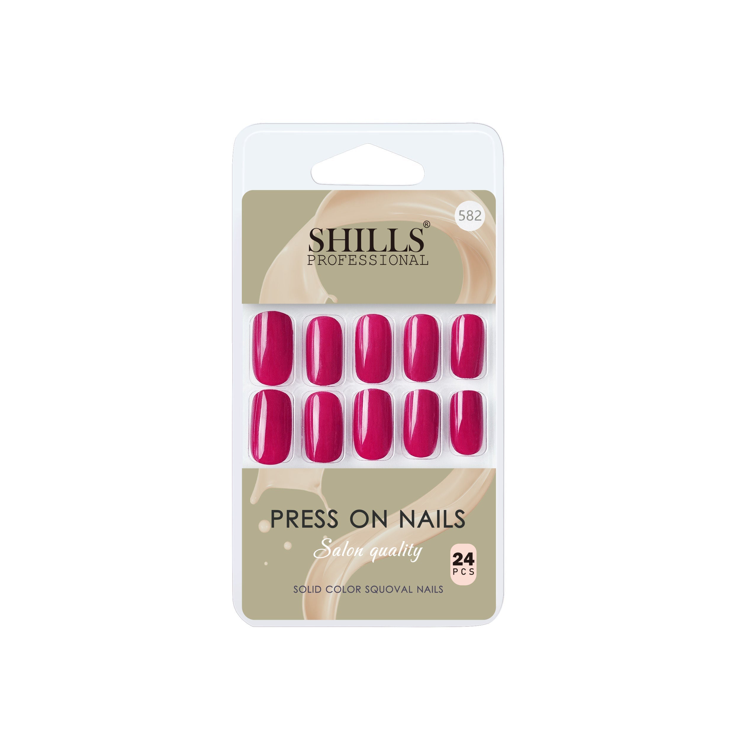 Shills Professional Reusable Square Press On Nails - Pink