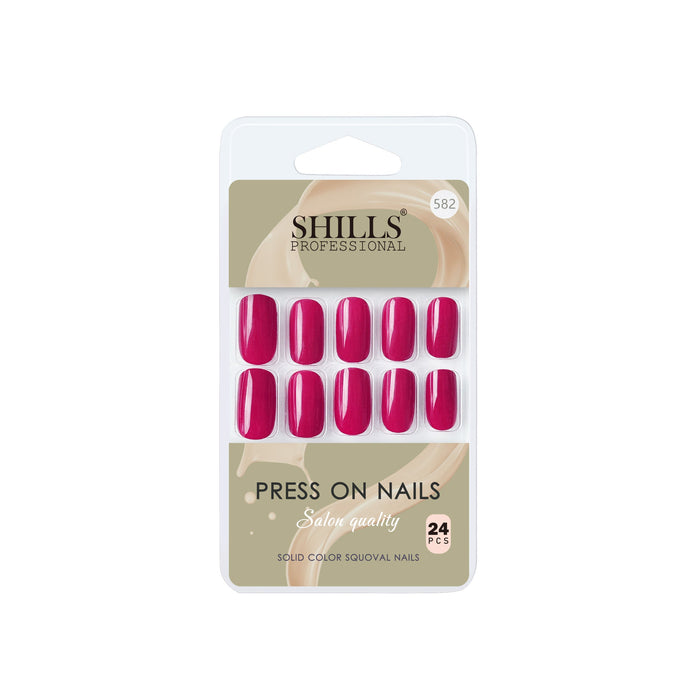 Shills Professional Reusable Square Press On Nails - Pink
