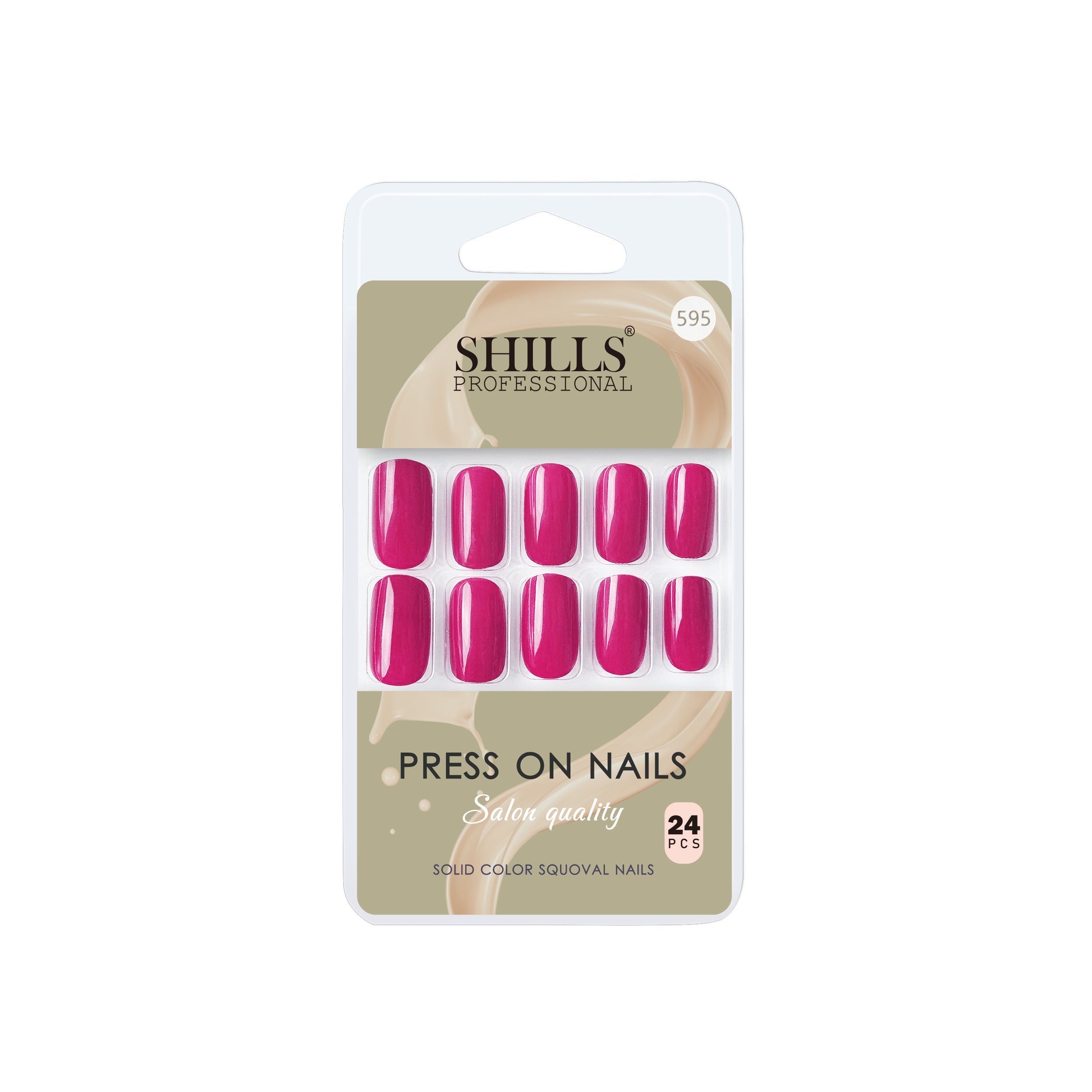 Shills Professional Reusable Square Press On Nails - Pink