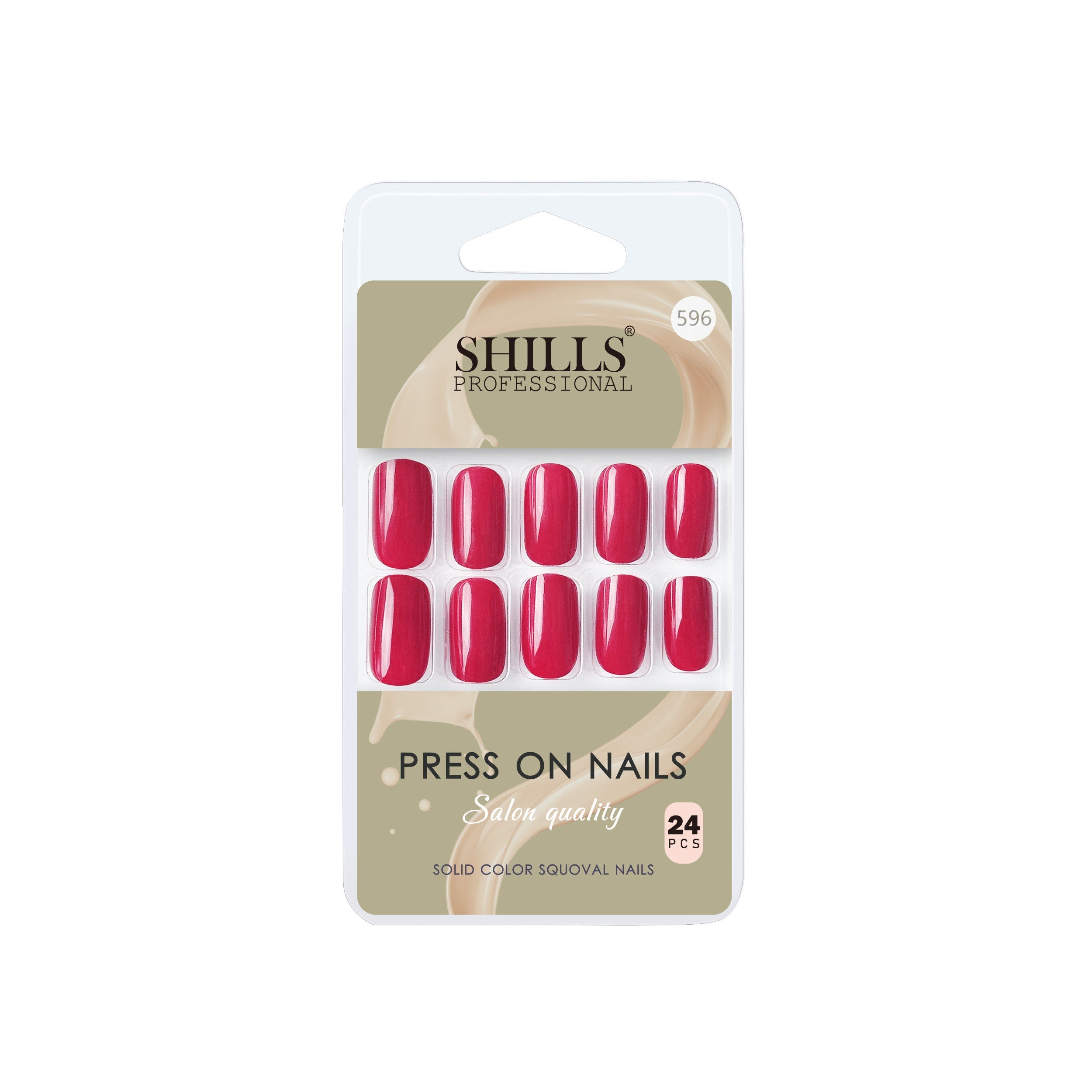 Shills Professional Reusable Square Press On Nails - Red