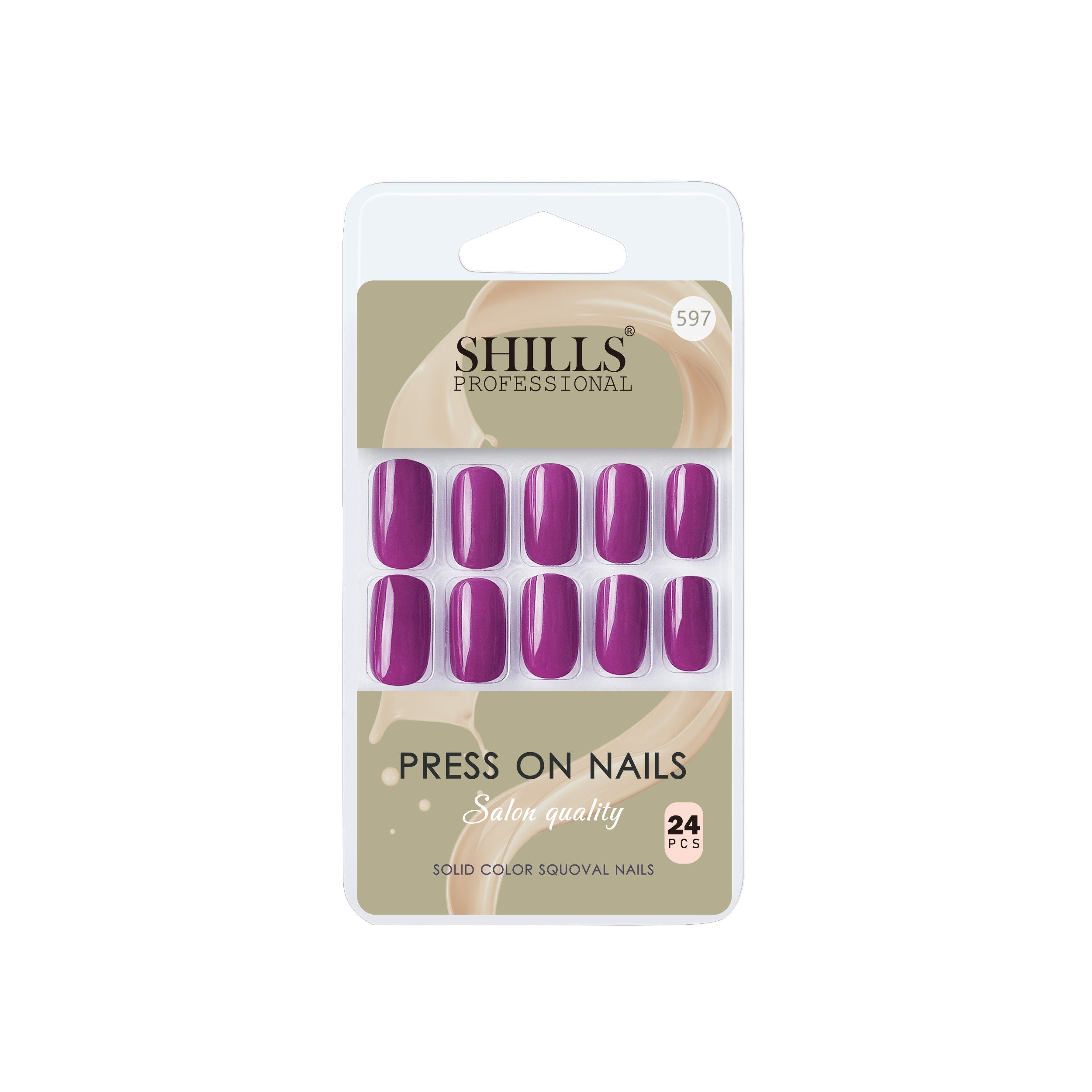Shills Professional Reusable Square Press On Nails - Purple