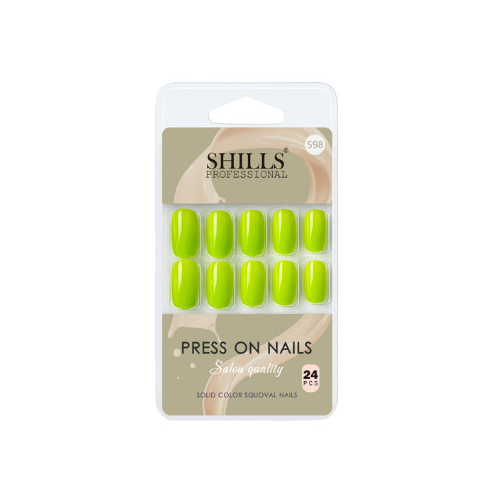 Shills Professional Reusable Square Press On Nails - Green