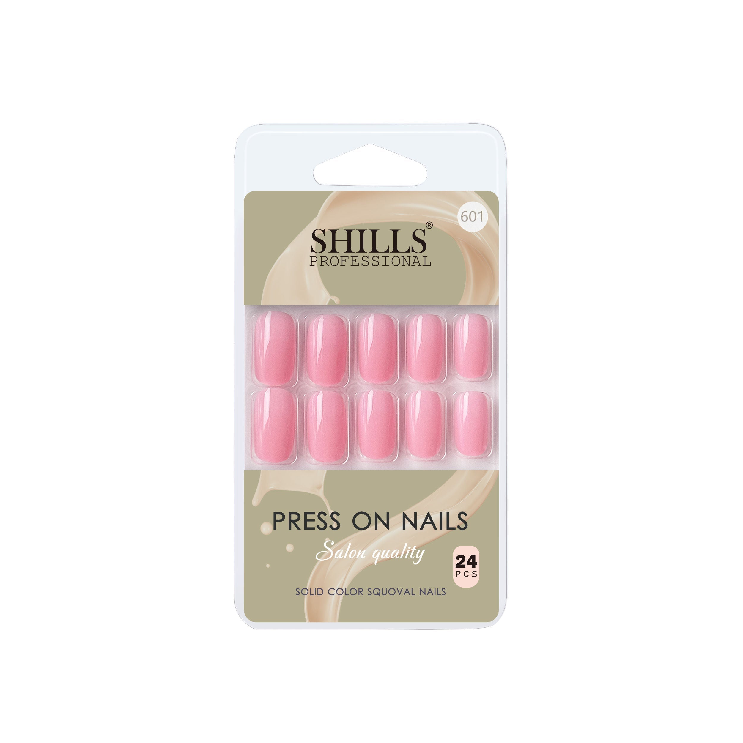Shills Professional Reusable Square Press On Nails - Pink