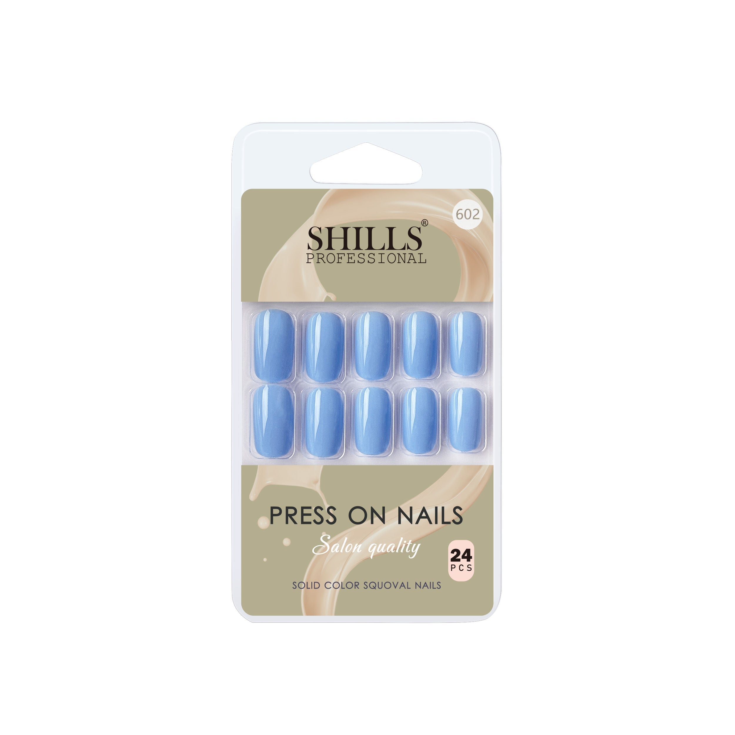 Shills Professional Reusable Square Press On Nails - Blue