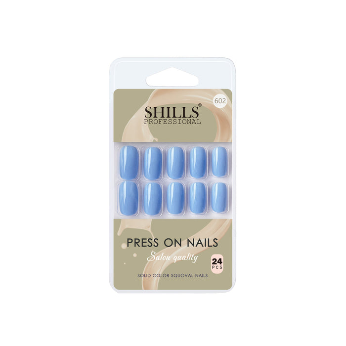 Shills Professional Reusable Square Press On Nails - Blue