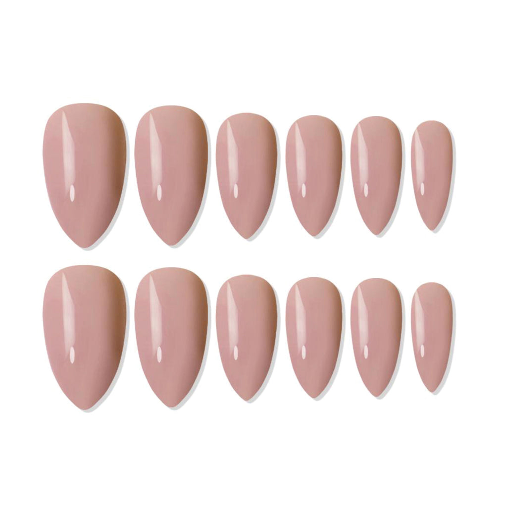 Shills Professional Reusable Almond Press On Nails - Pink