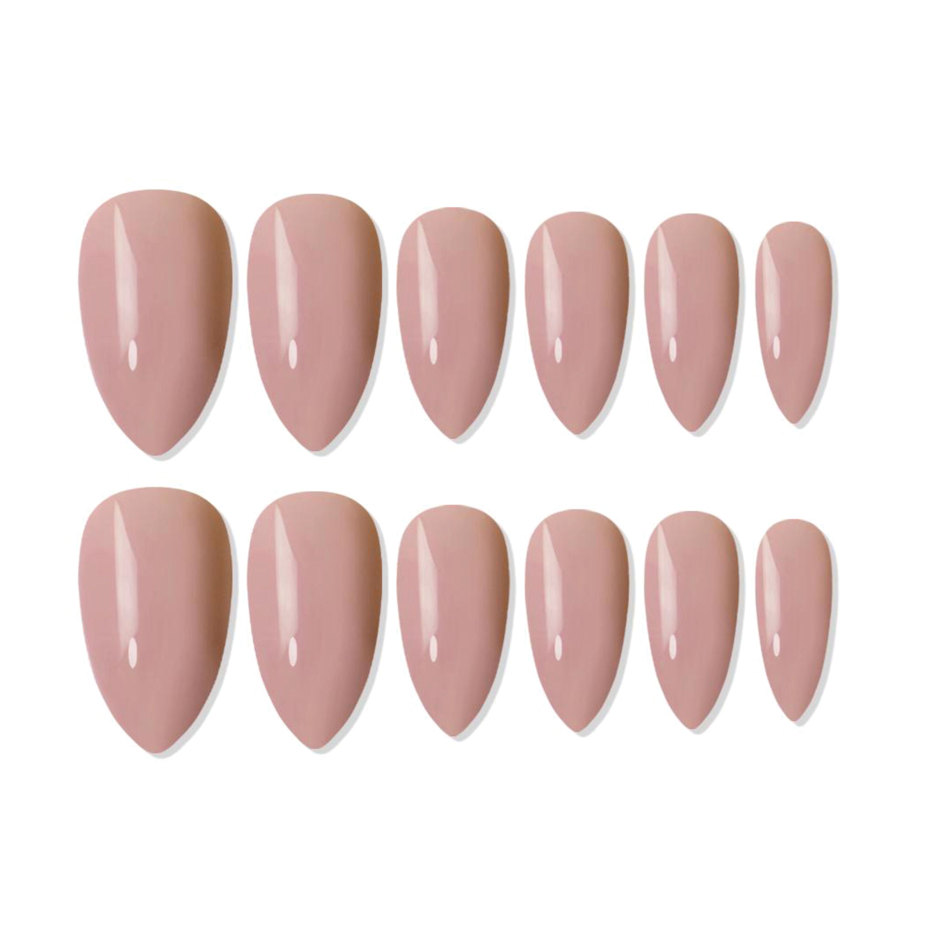 Shills Professional Reusable Almond Press On Nails - Pink