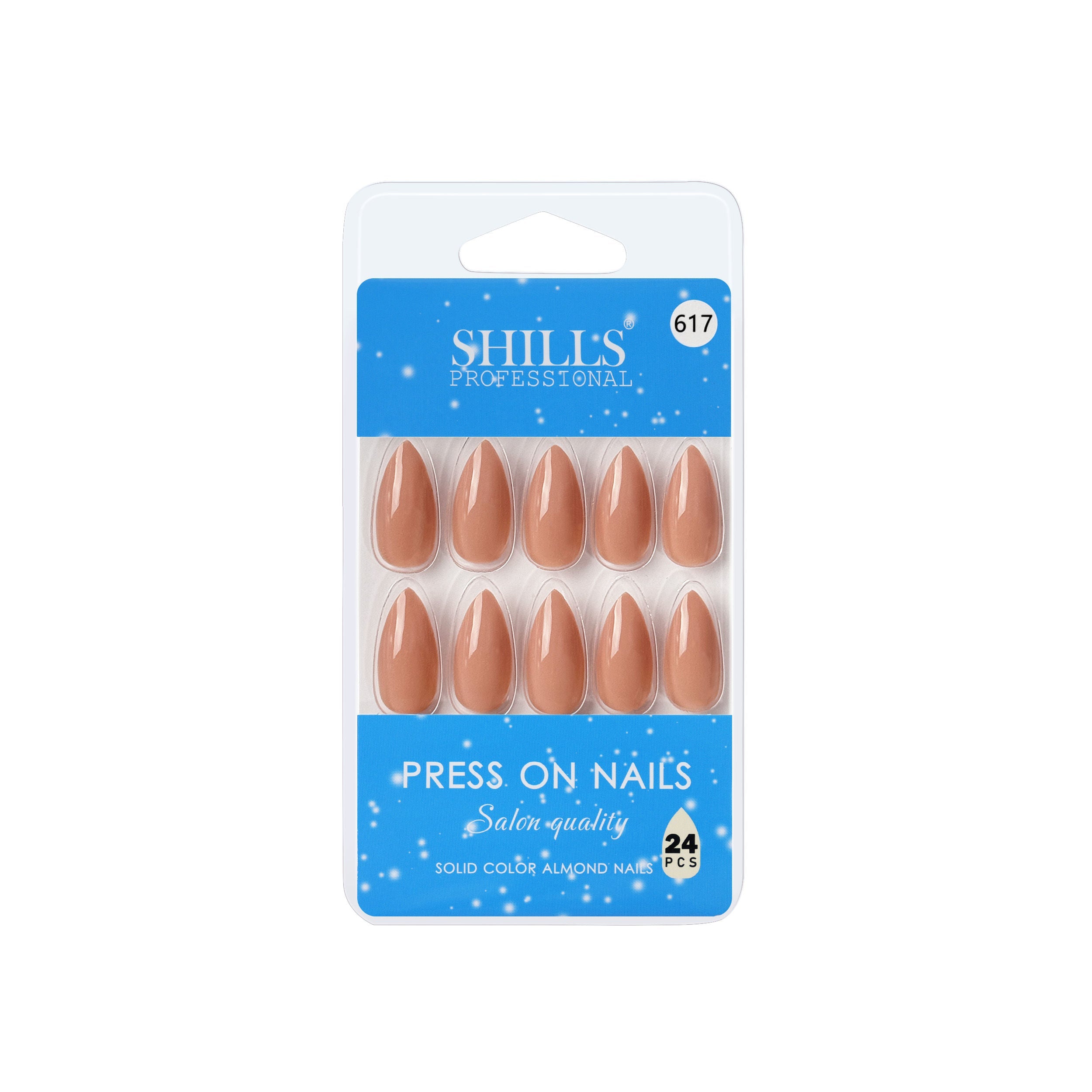 Shills Professional Reusable Almond Press On Nails - Beige