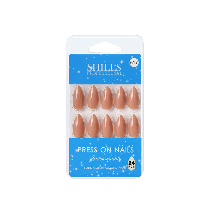 Shills Professional Reusable Almond Press On Nails - Beige
