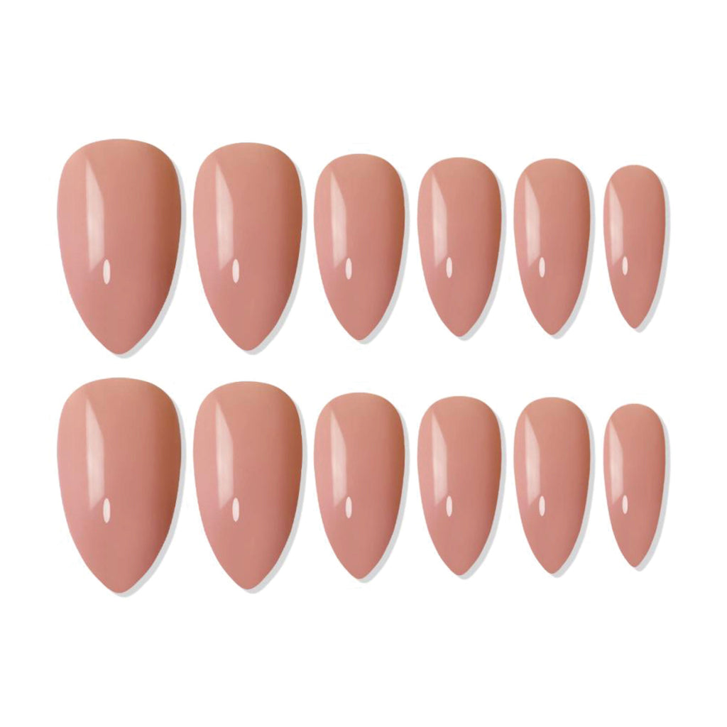 Shills Professional Reusable Almond Press On Nails - Beige