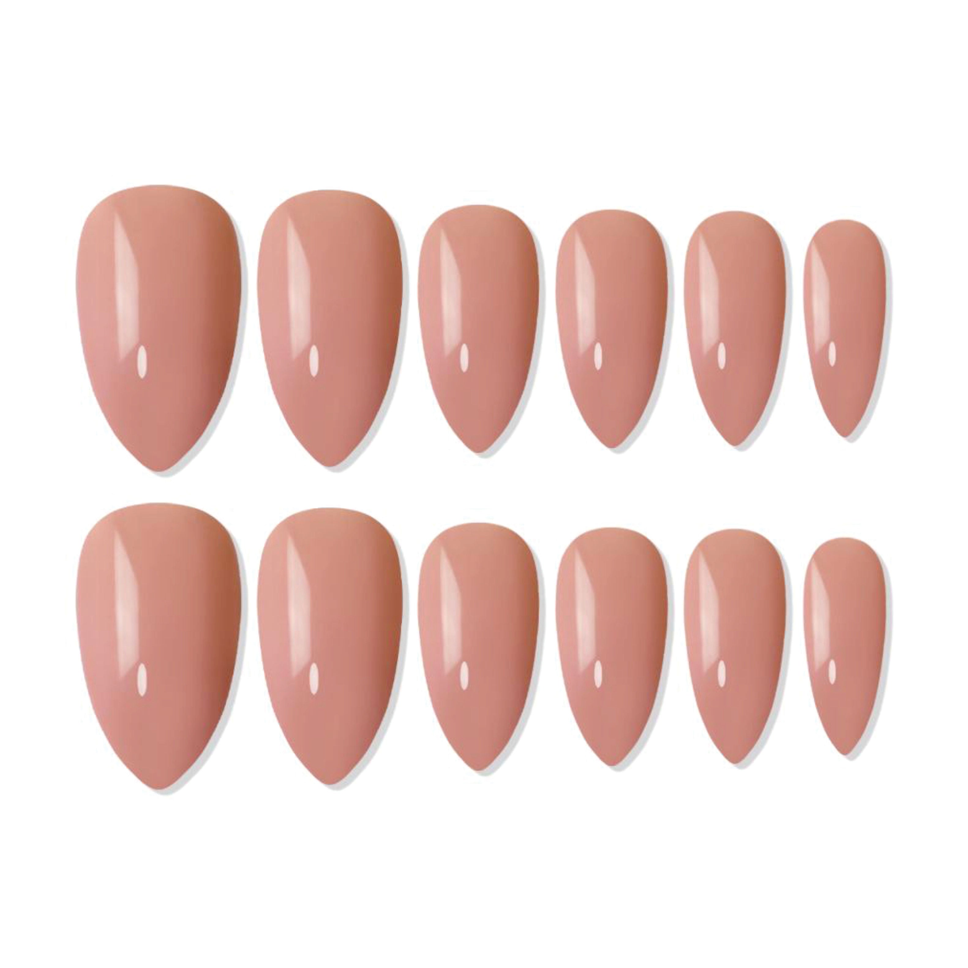 Shills Professional Reusable Almond Press On Nails - Beige