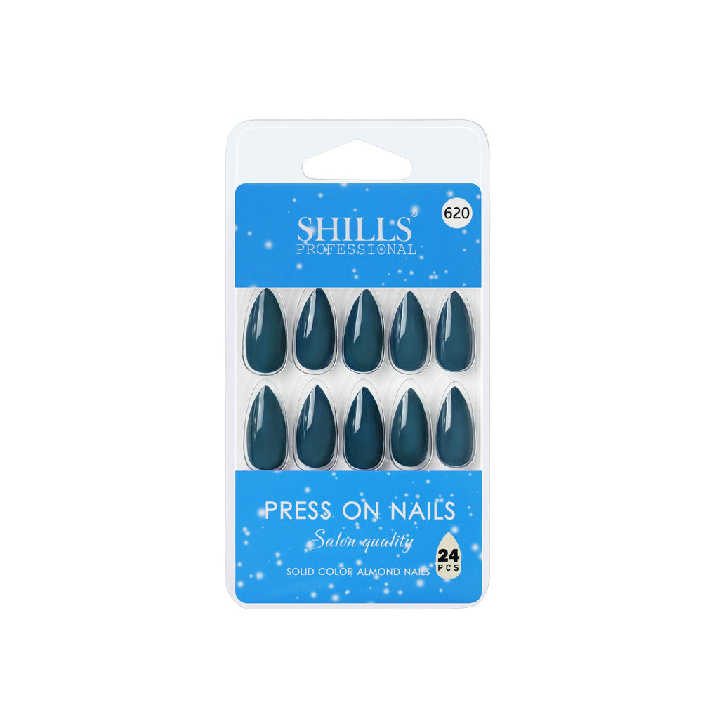 Shills Professional Reusable Almond Press On Nails - Turquoise