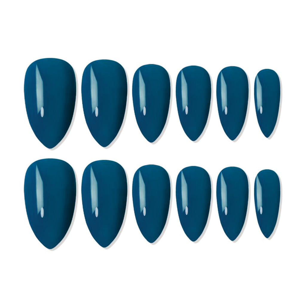 Shills Professional Reusable Almond Press On Nails - Turquoise