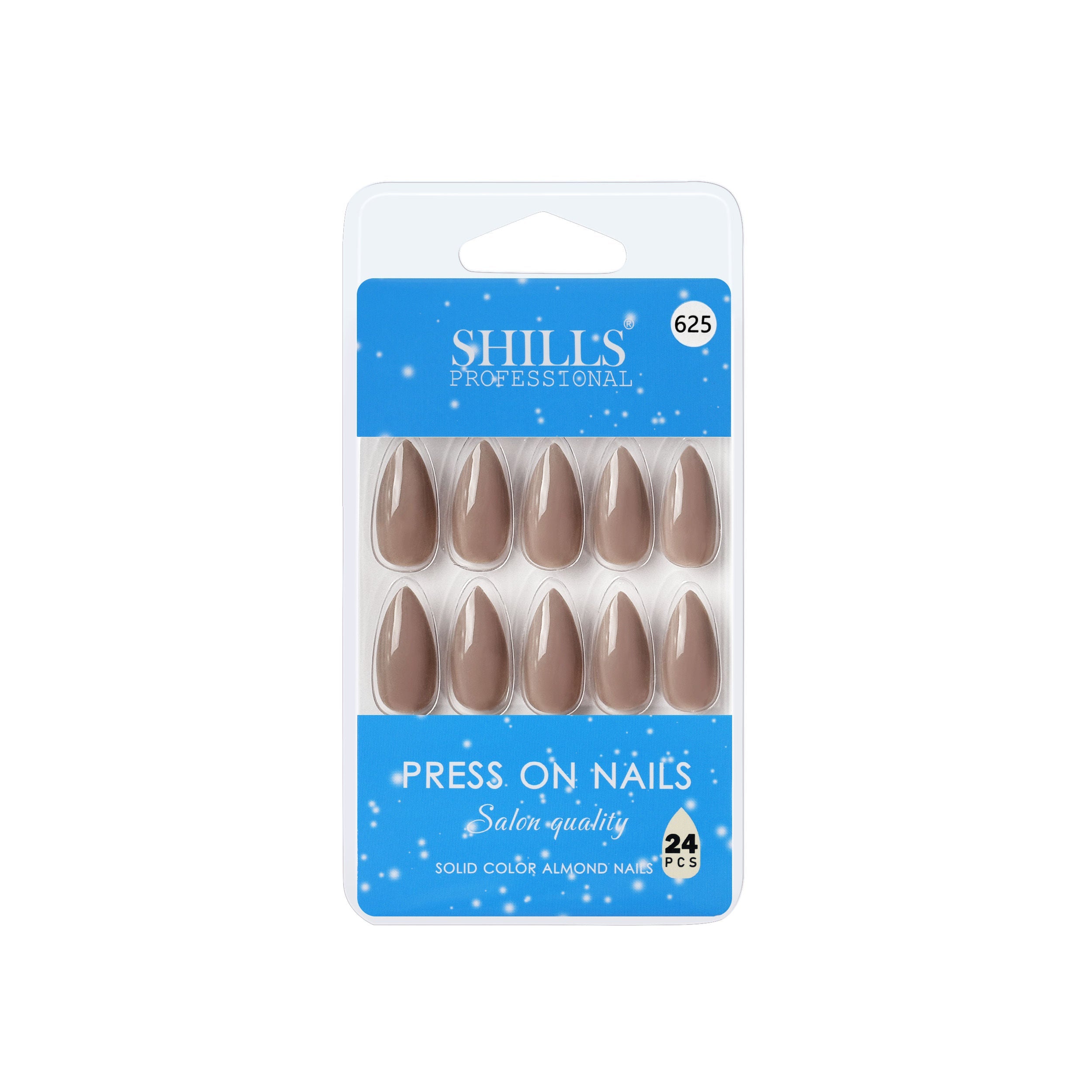 Shills Professional Reusable Almond Press On Nails - Nude